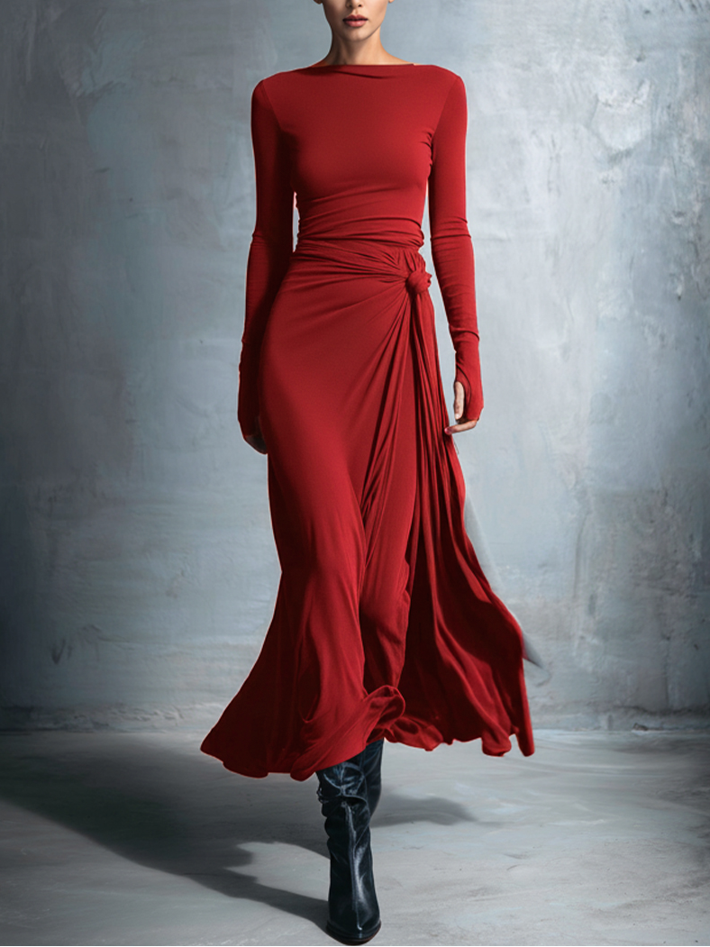 Soviqa® | Maxi dress with silk button