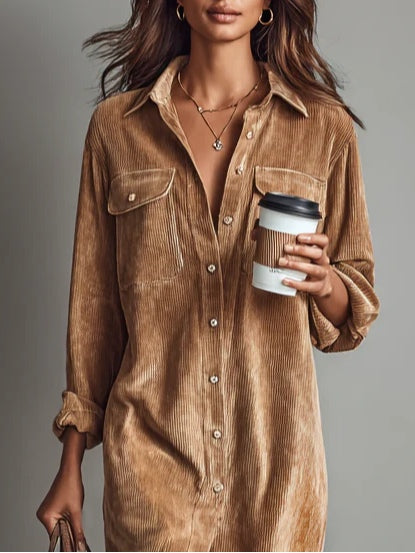 Soviqa® | Corduroy midi dress