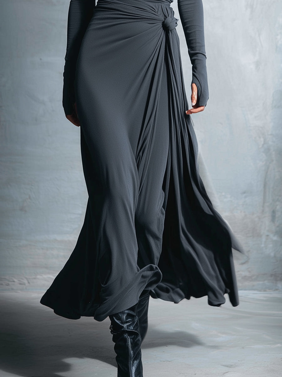 Soviqa® | Maxi dress with silk button