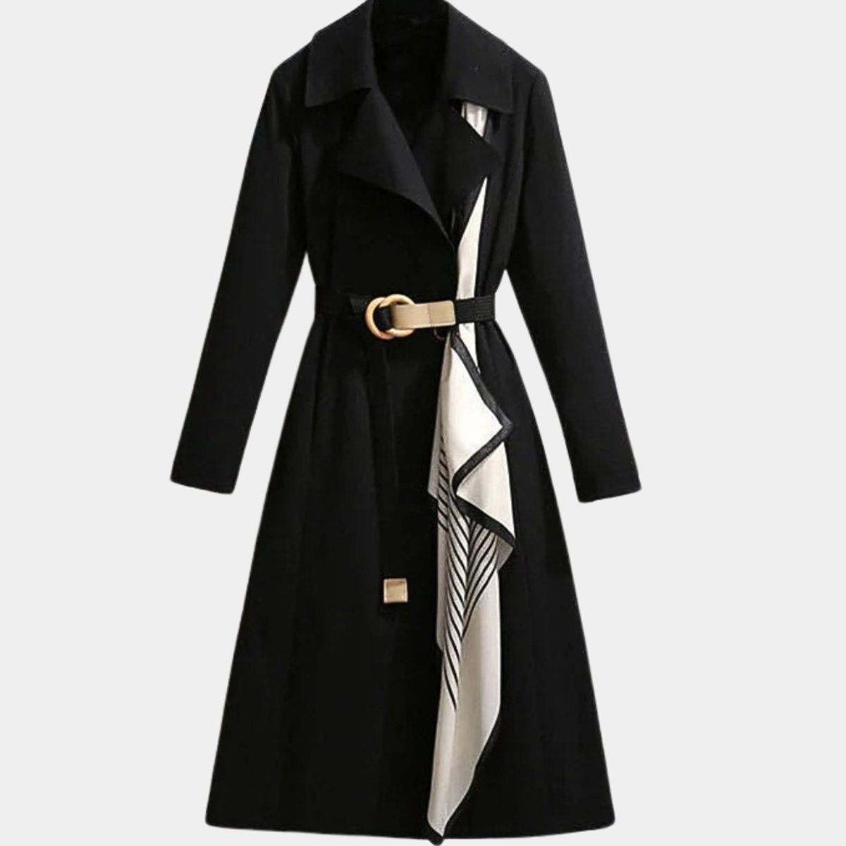 Soviqa® | Belted Classic Midi Trench Coat