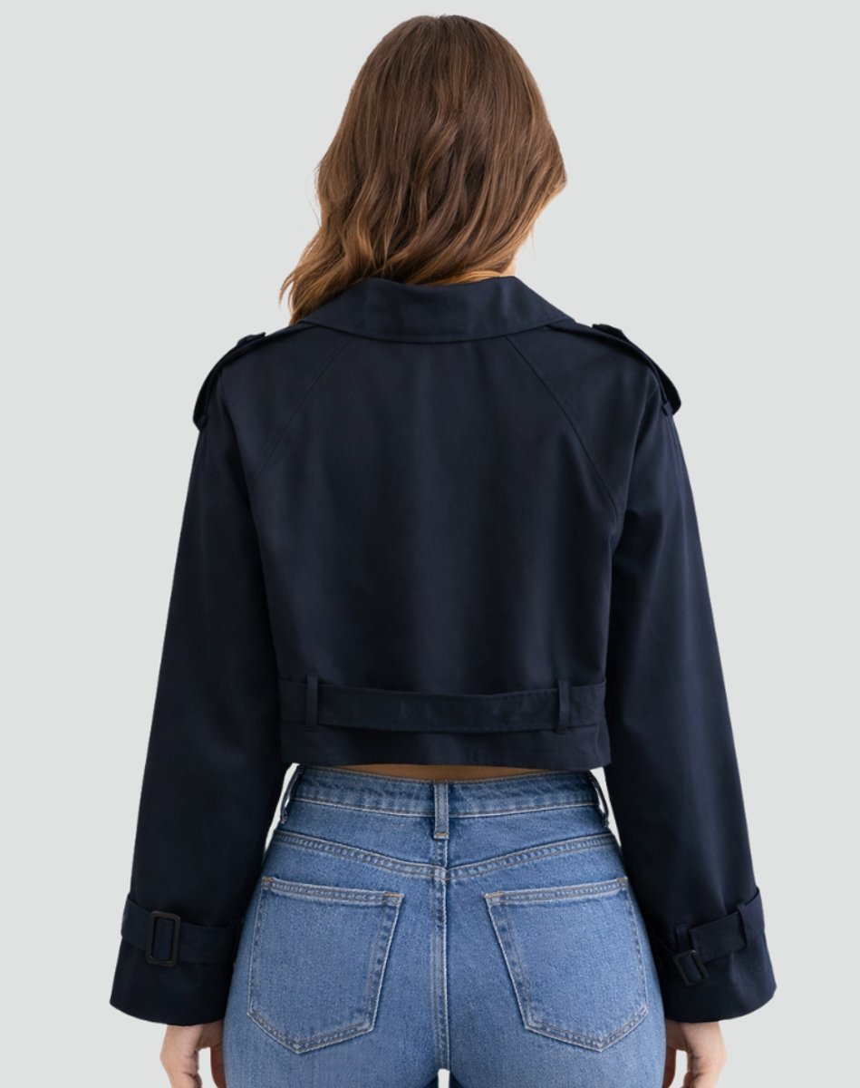 Soviqa® | Cropped Belted Trench Coat