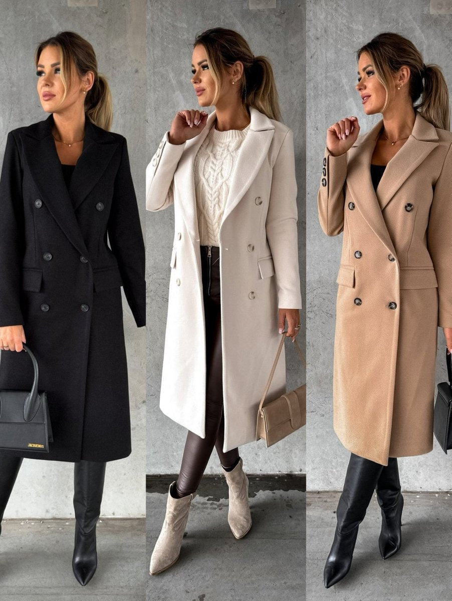 Soviqa® | Double-Breasted Longline Overcoat