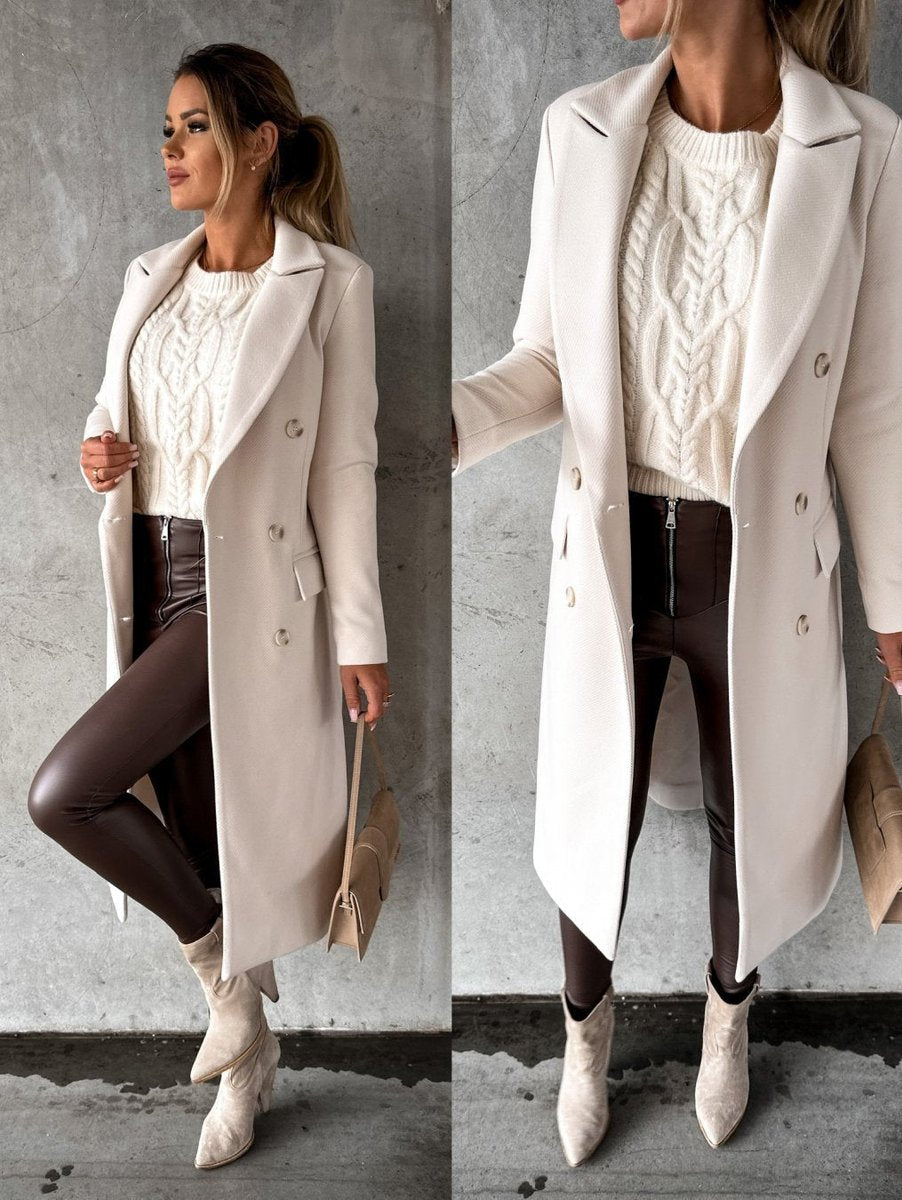 Soviqa® | Double-Breasted Longline Overcoat