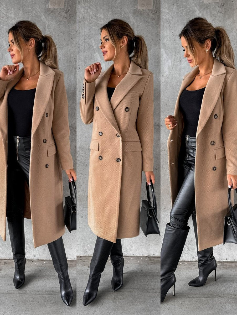 Soviqa® | Double-Breasted Longline Overcoat