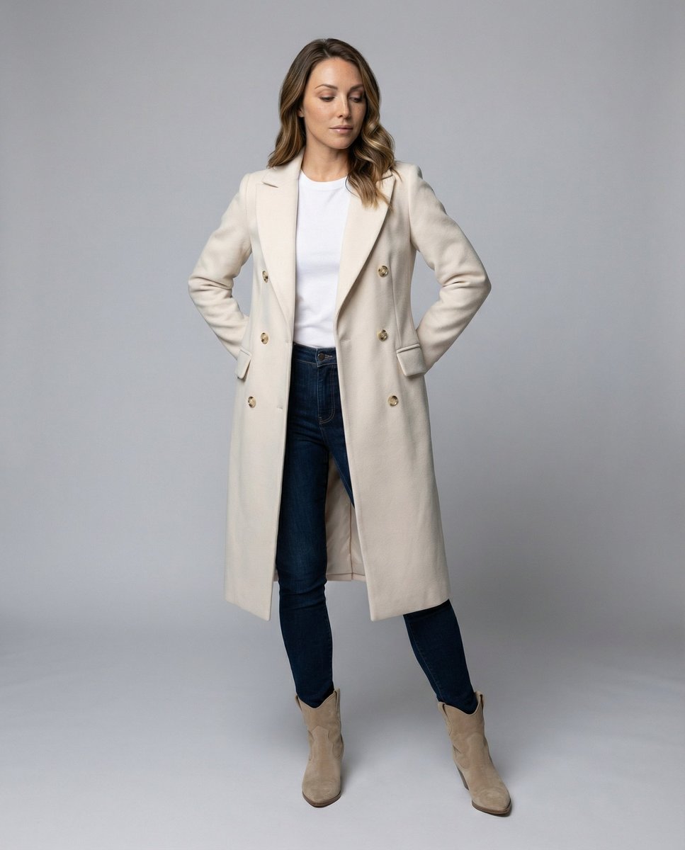 Soviqa® | Double-Breasted Longline Overcoat