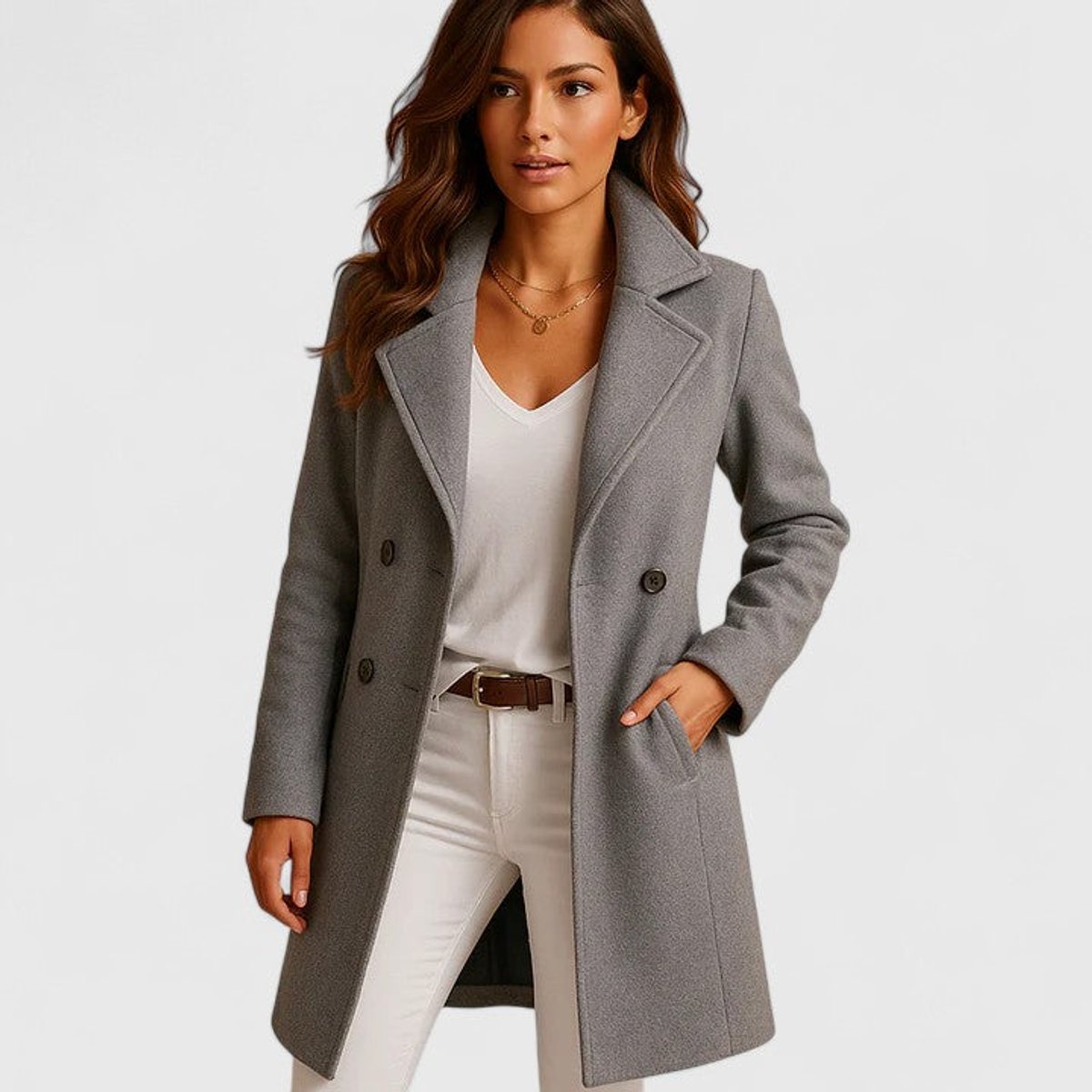 Soviqa® | Tailored Notch-Lapel Long Coat