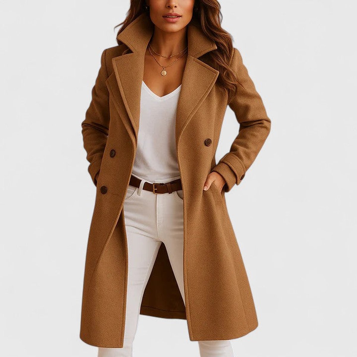 Soviqa® | Tailored Notch-Lapel Long Coat