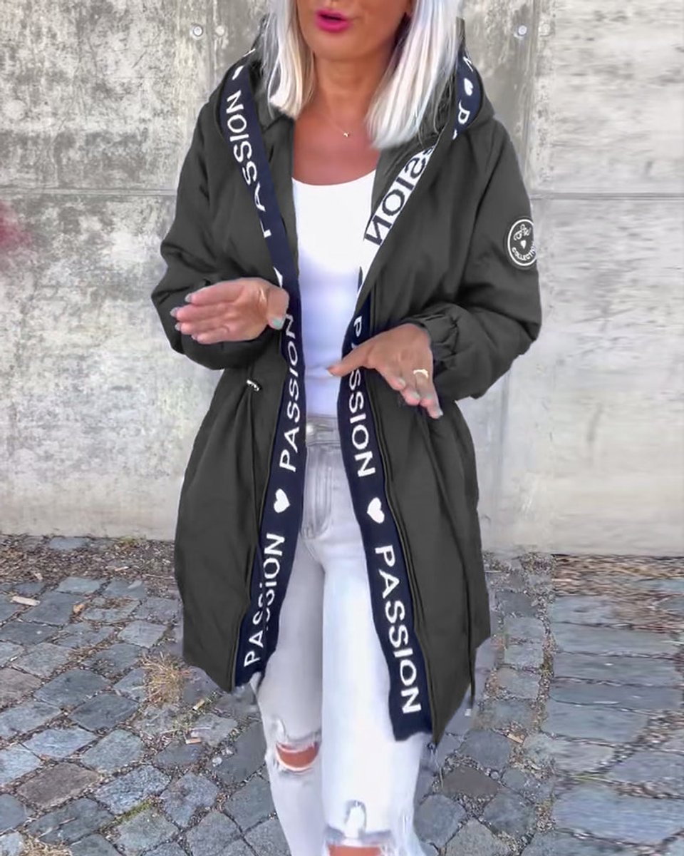 Soviqa® | Hooded Drawstring Midi Parka
