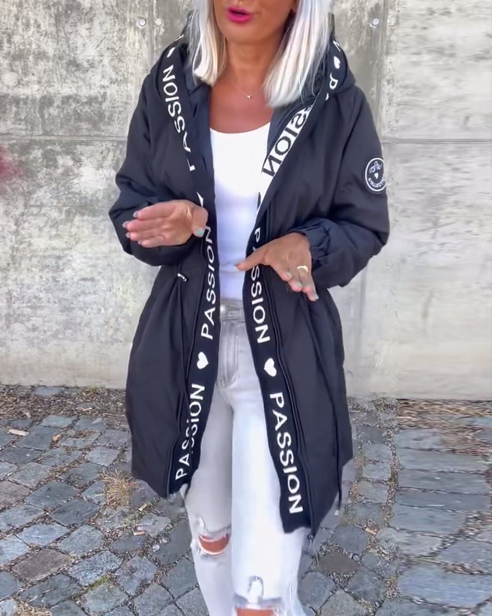 Soviqa® | Hooded Drawstring Midi Parka