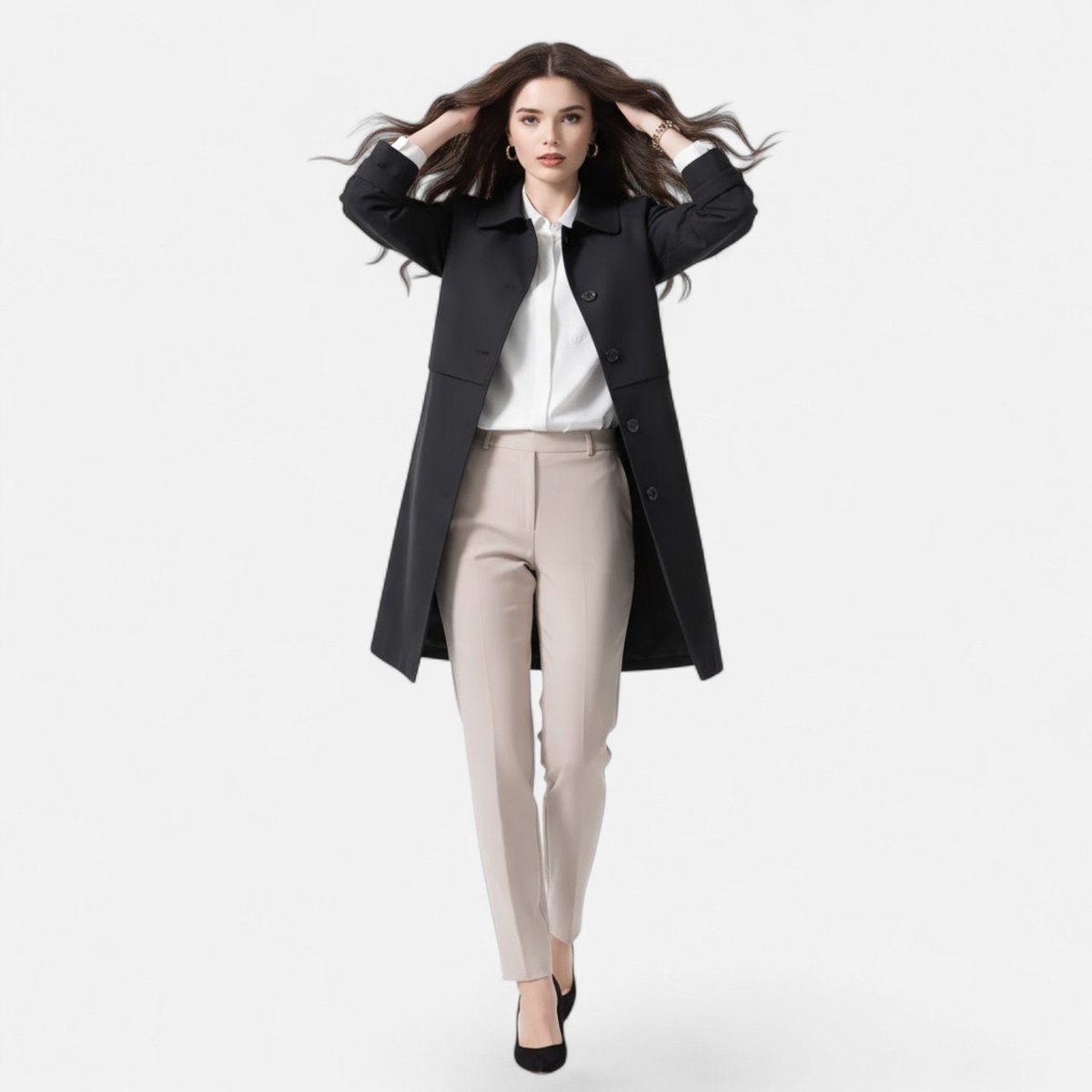 Soviqa® | Tailored Mid-Length Coat