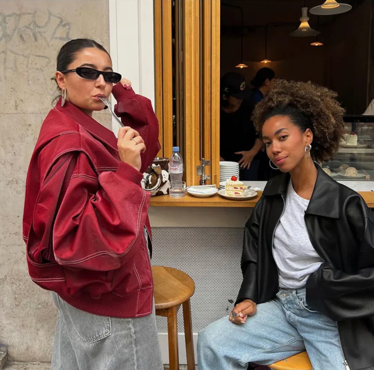 Soviqa® | Oversized Contrast-Stitch Bomber Jacket