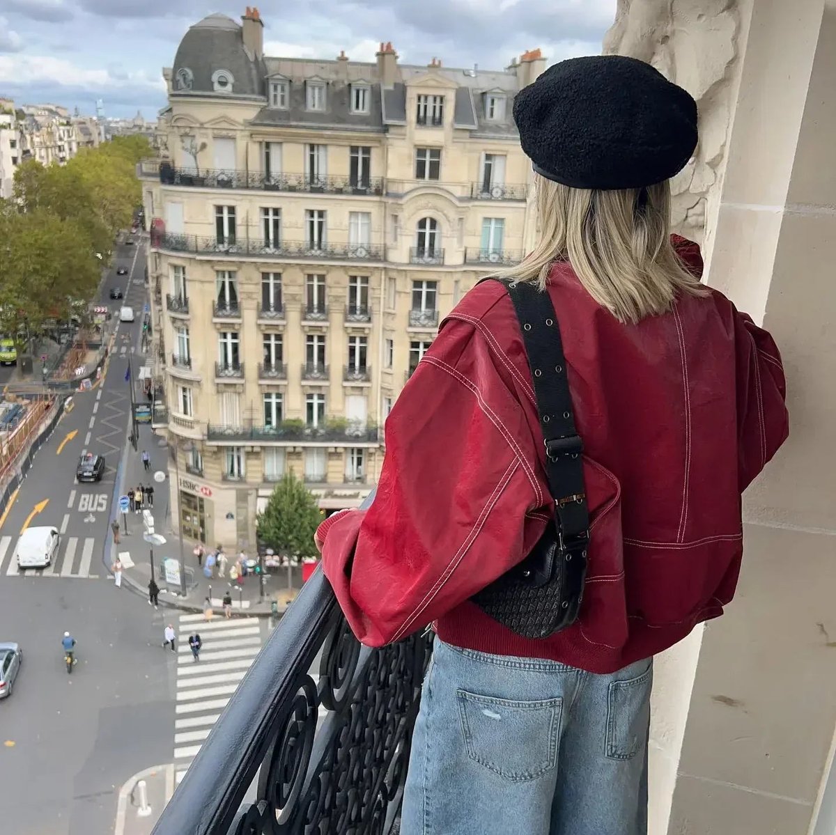 Soviqa® | Oversized Contrast-Stitch Bomber Jacket