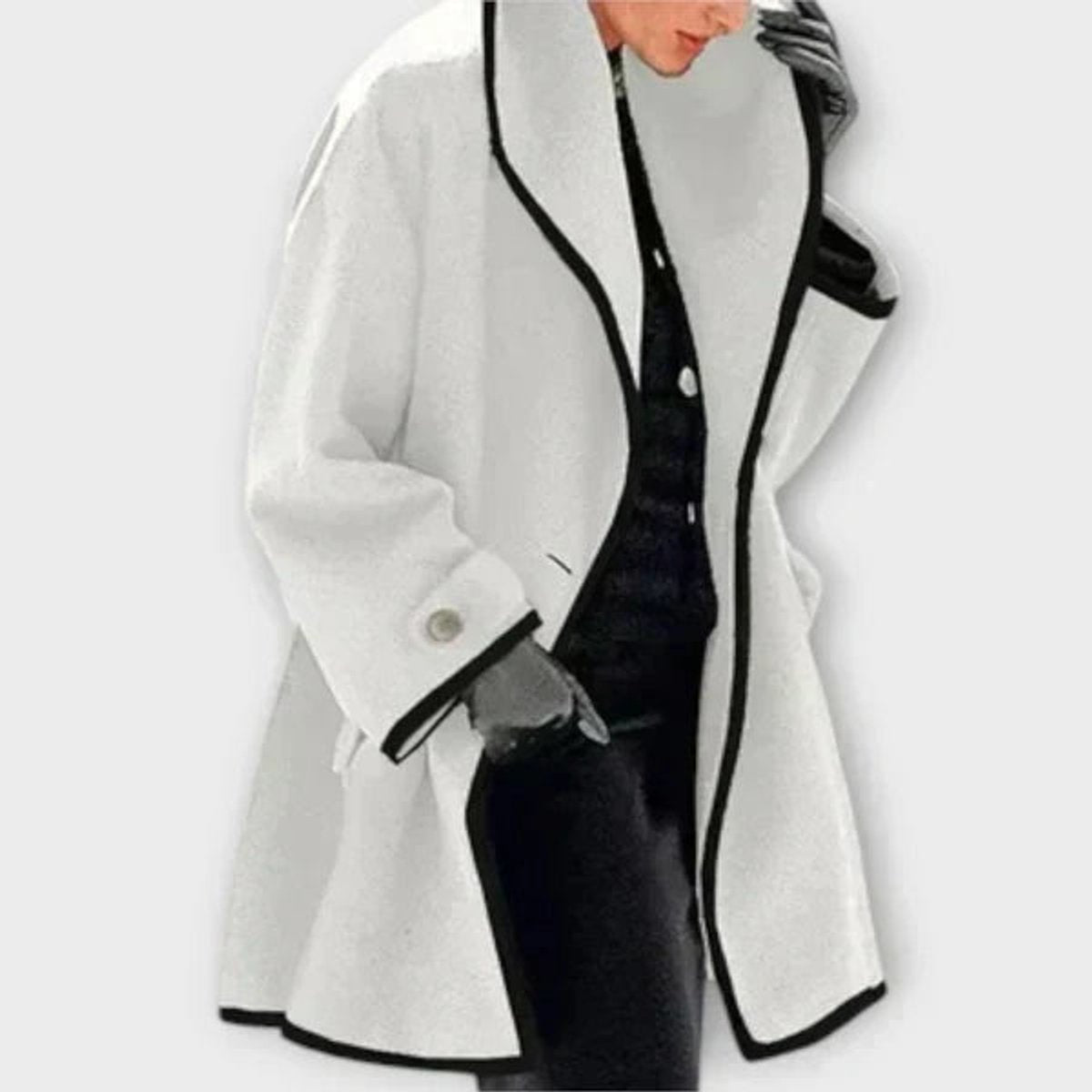 Soviqa® | Oversized Contrast-Trim Coat