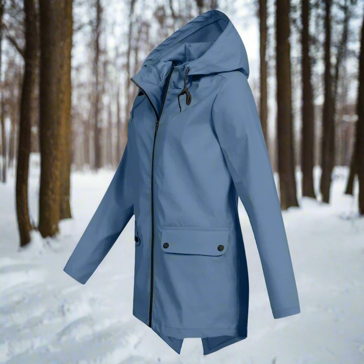 Soviqa® | Hooded Waterproof Longline Rain Jacket