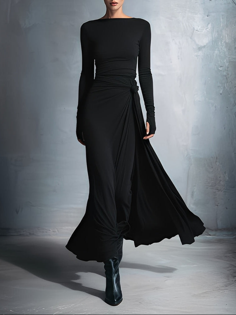 Soviqa® | Maxi dress with silk button