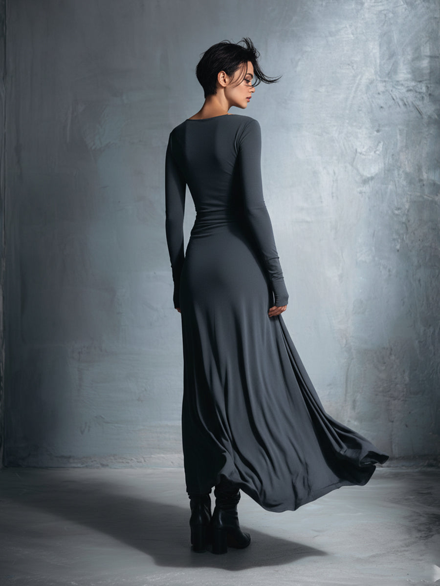 Soviqa® | Maxi dress with silk button
