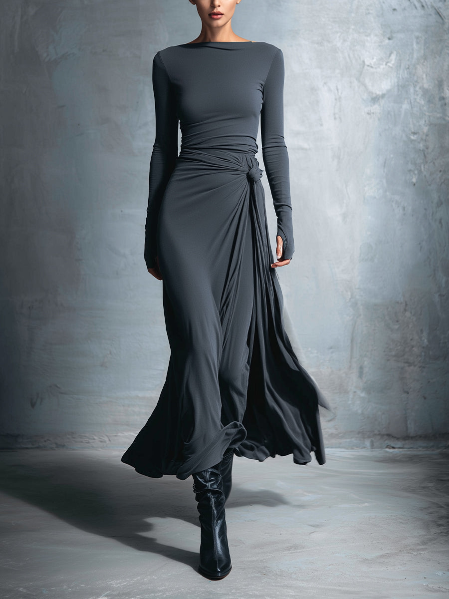 Soviqa® | Maxi dress with silk button