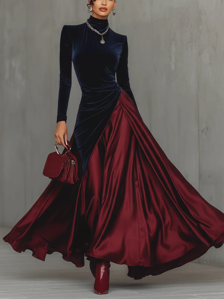 Soviqa® | Long Dual Colour Dress