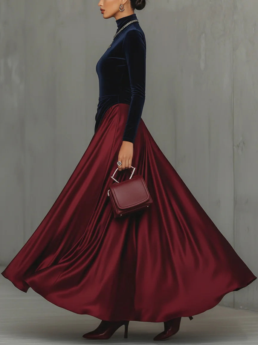 Soviqa® | Long Dual Colour Dress