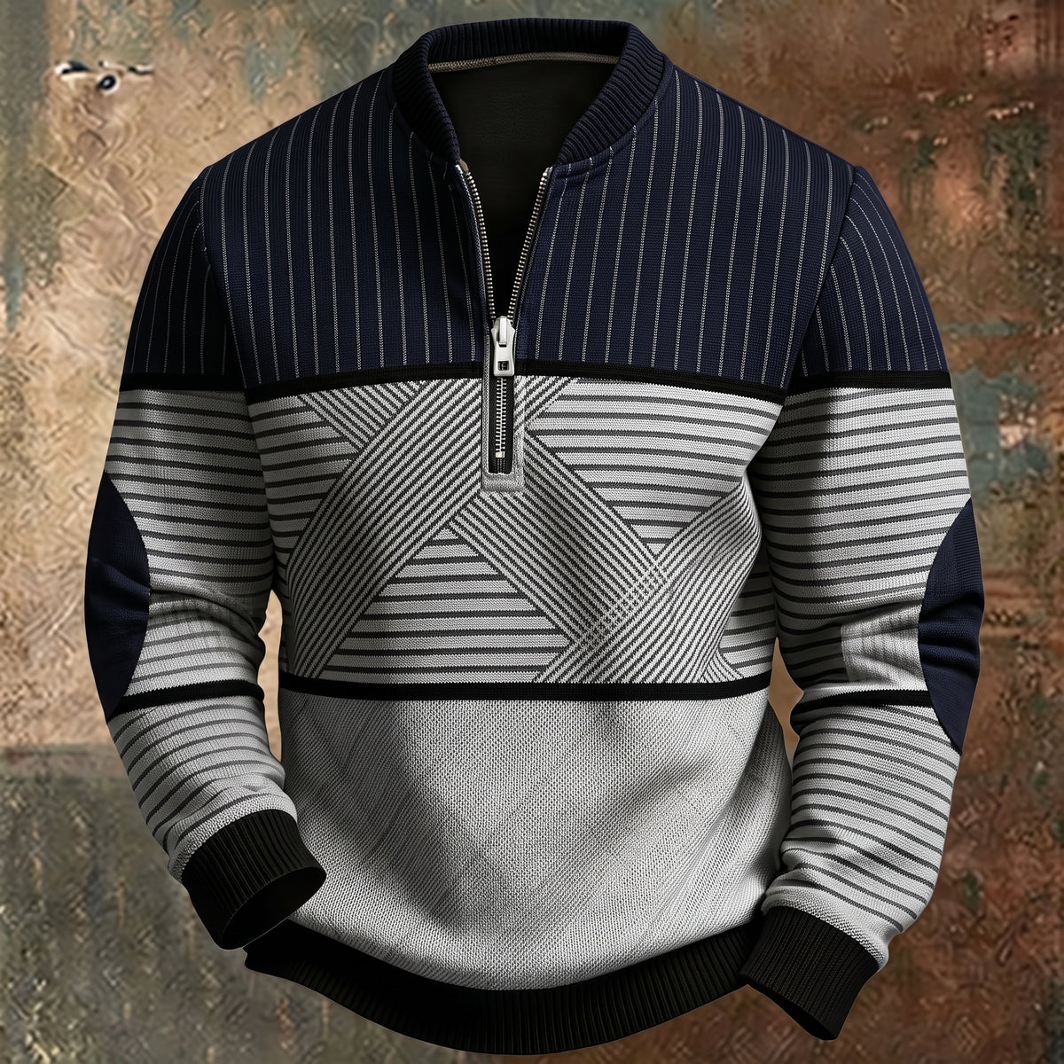 Soviqa®  | Stylish Men's Sweater with Half Zip