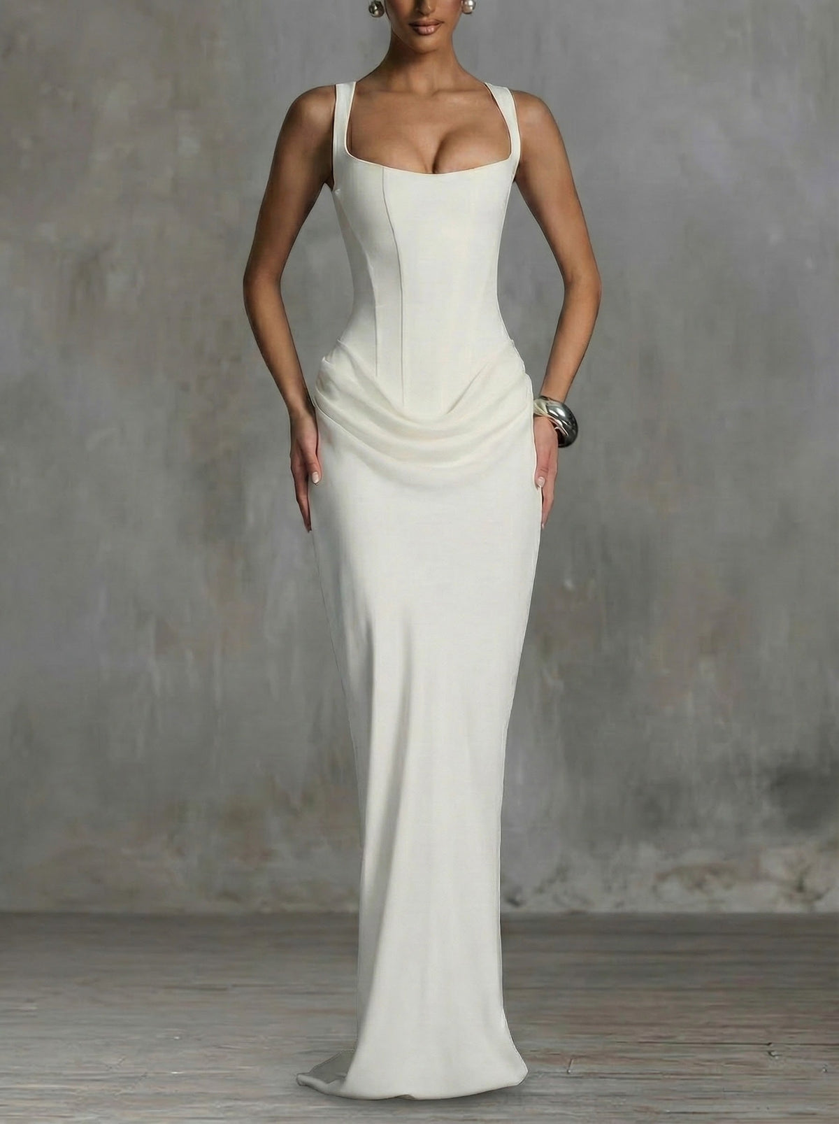 Soviqa® | Maxi Dress With Square Neck