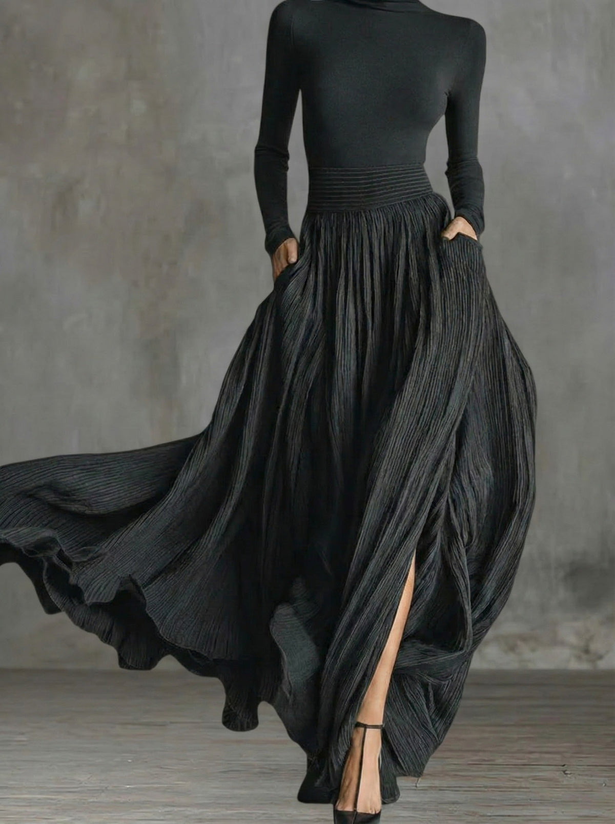 Soviqa® | High Waist Maxi Dress