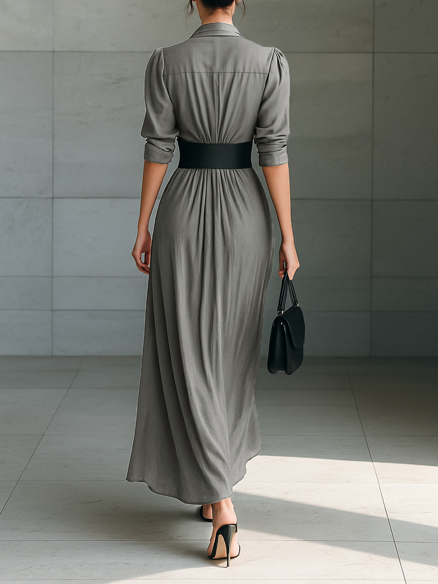 Soviqa® | Long Pleated Dress