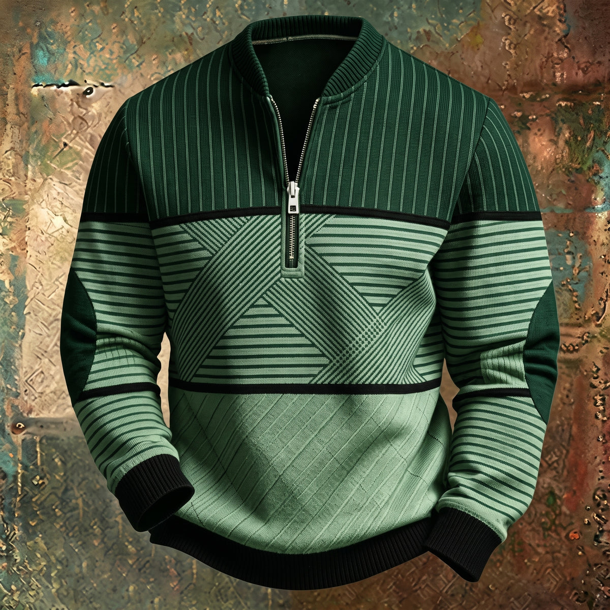 Soviqa®  | Stylish Men's Sweater with Half Zip