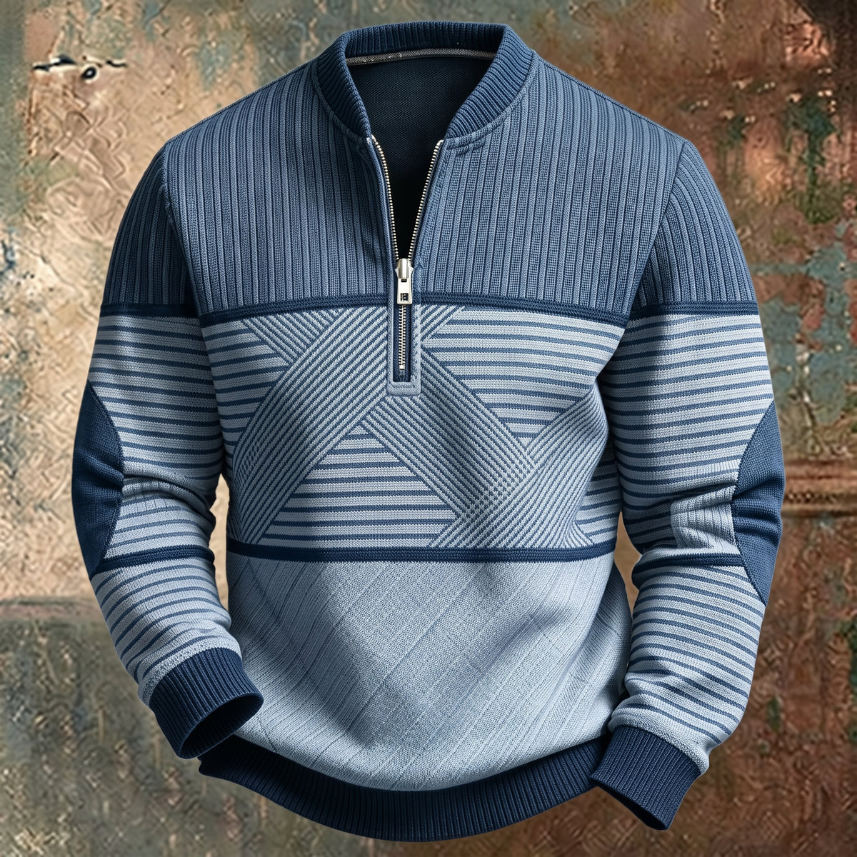 Soviqa®  | Stylish Men's Sweater with Half Zip