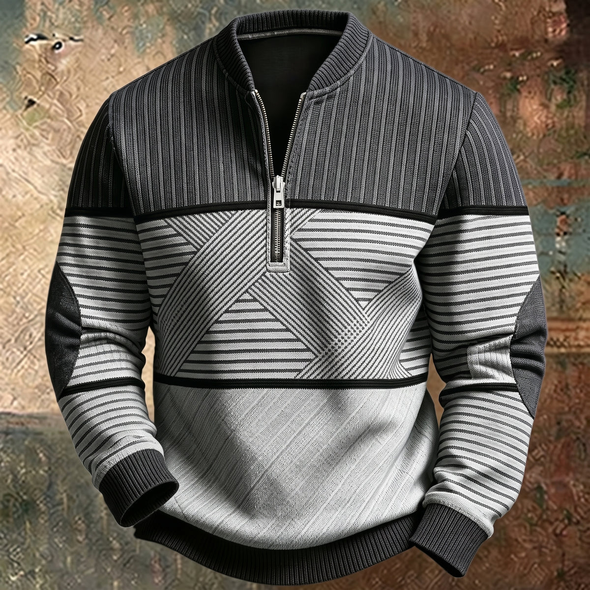 Soviqa®  | Stylish Men's Sweater with Half Zip