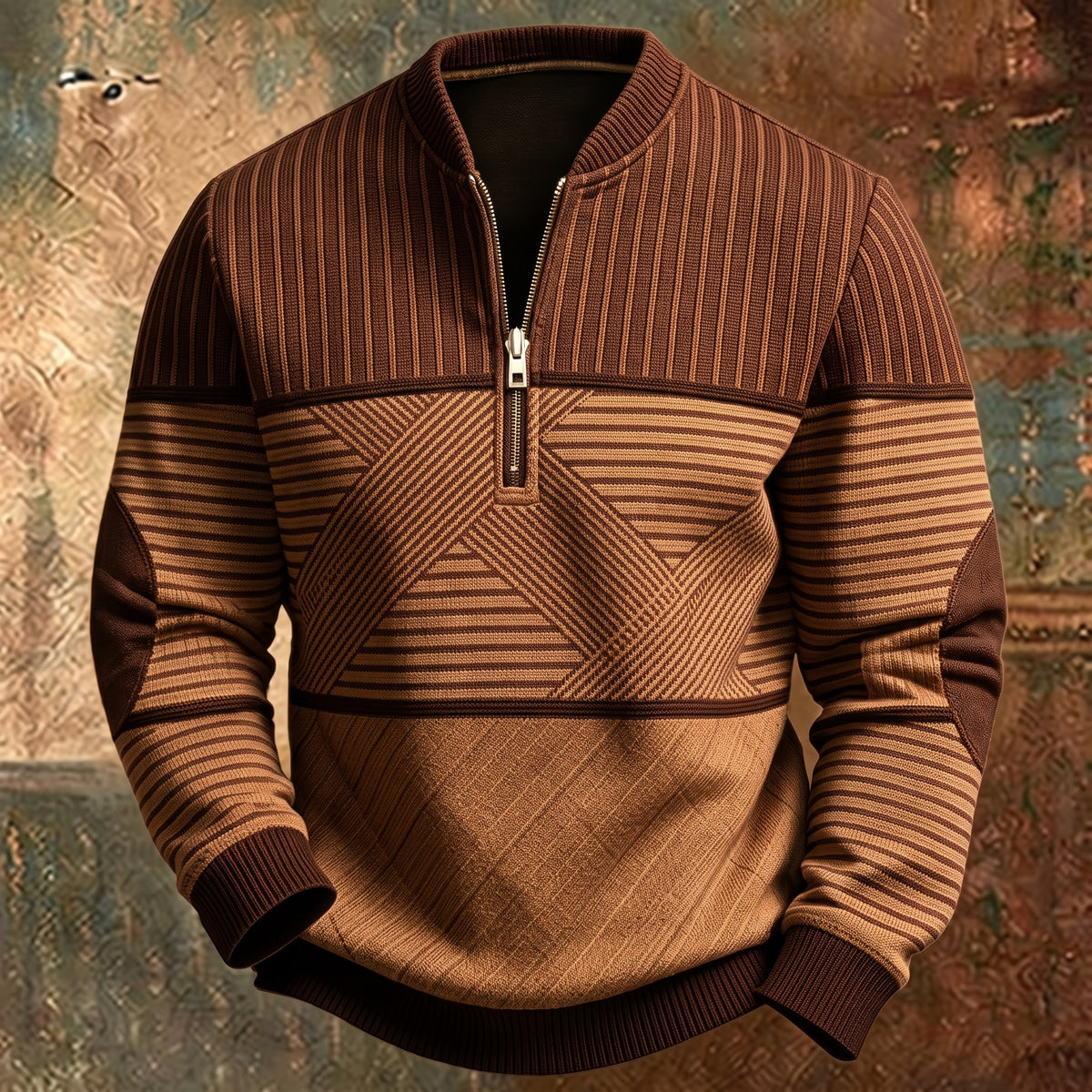 Soviqa®  | Stylish Men's Sweater with Half Zip