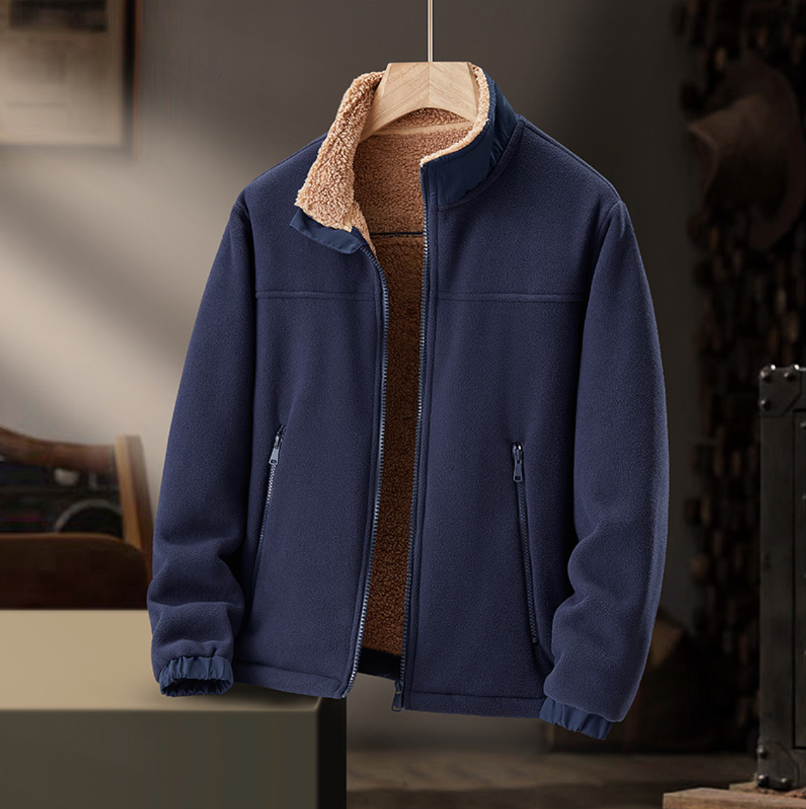 Soviqa® | Plush-Collar Zip Jacket