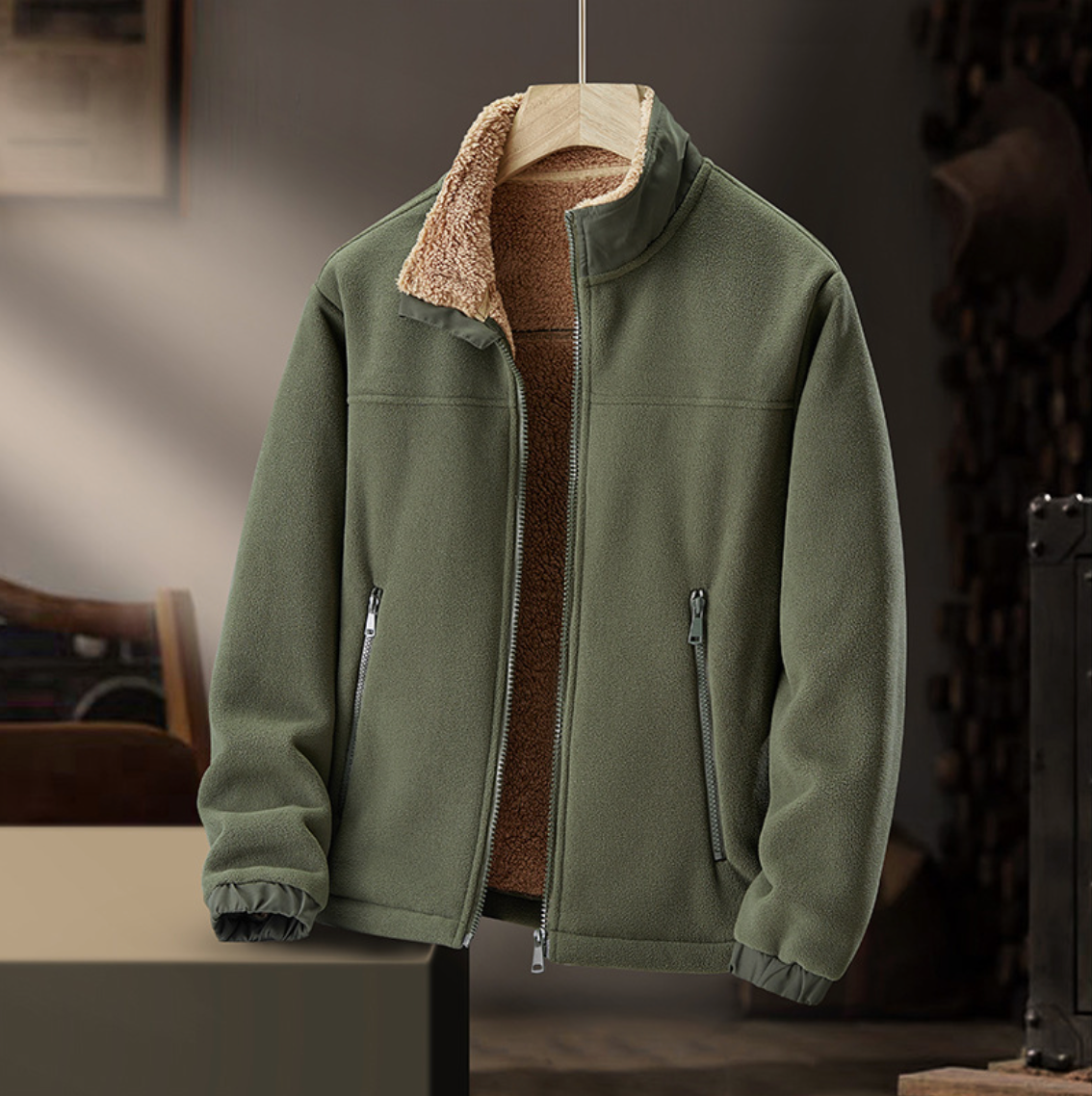 Soviqa® | Plush-Collar Zip Jacket