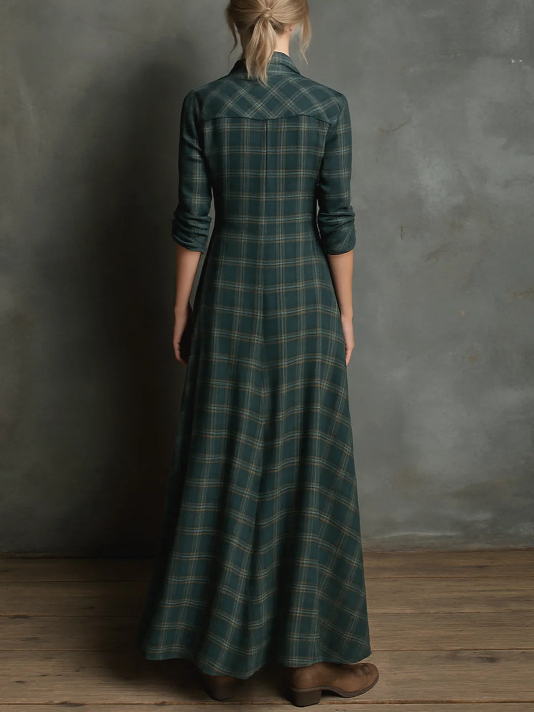 Soviqa® | Long Checked Dress