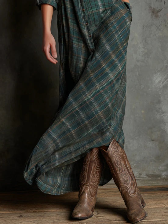 Soviqa® | Long Checked Dress
