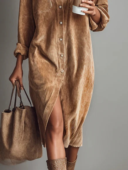 Soviqa® | Corduroy midi dress