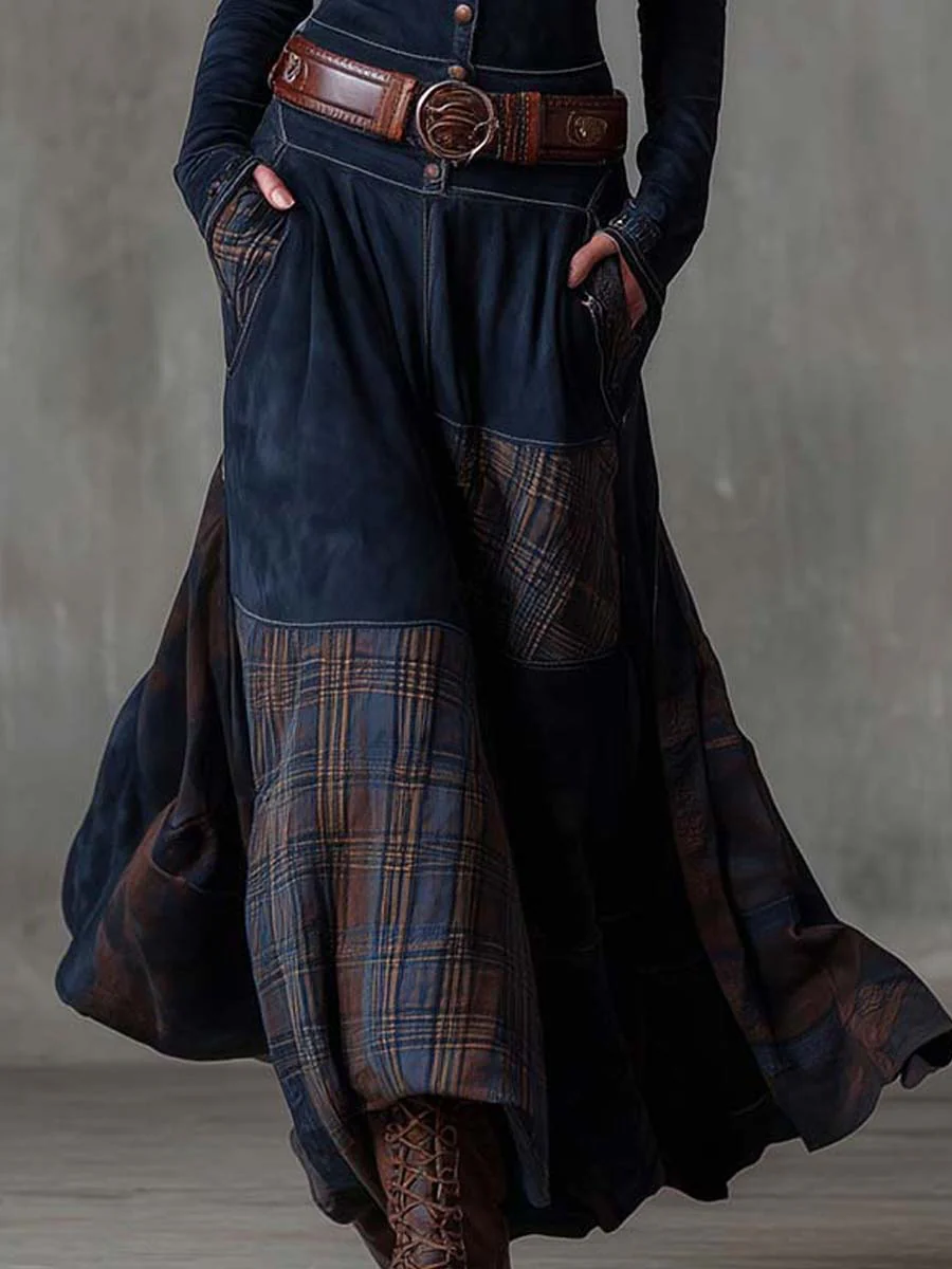 Soviqa® | Suede Maxi Dress with Belt