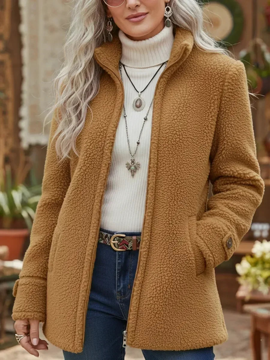 Soviqa® | Cozy Stand-Collar Full-Zip Jacket