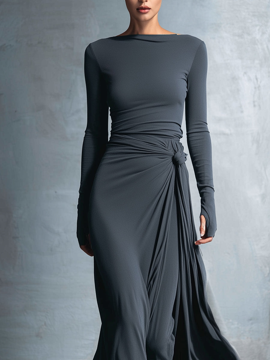 Soviqa® | Maxi dress with silk button