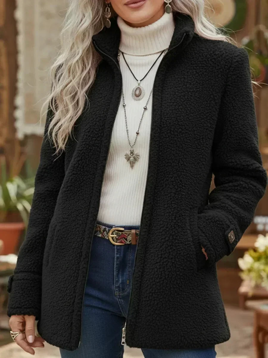 Soviqa® | Cozy Stand-Collar Full-Zip Jacket