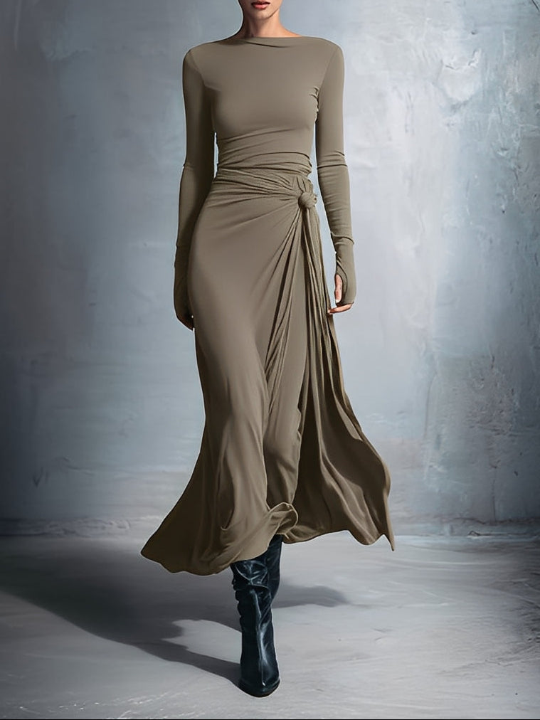 Soviqa® | Maxi dress with silk button