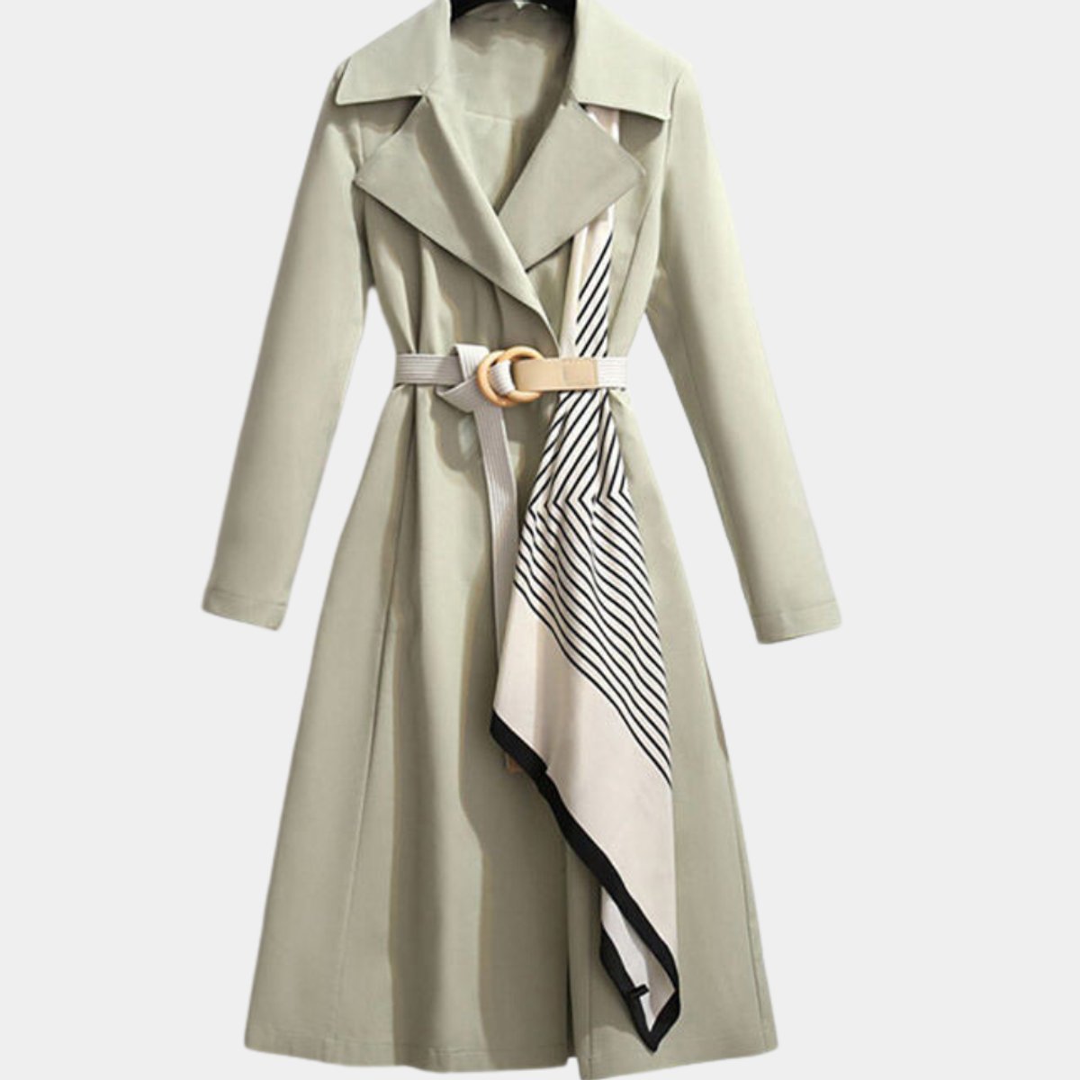 Soviqa® | Belted Classic Midi Trench Coat
