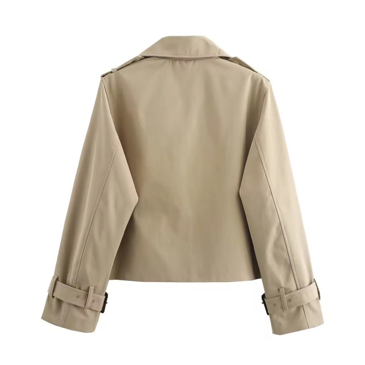 Soviqa® | Cropped Double-Breasted Trench Coat