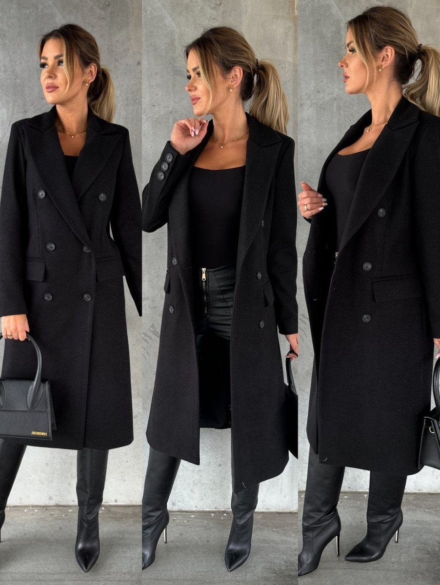Soviqa® | Double-Breasted Longline Overcoat