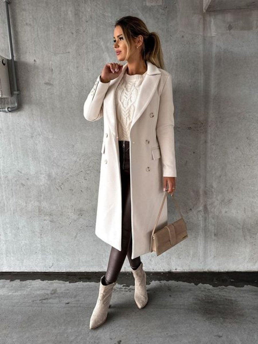 Soviqa® | Double-Breasted Longline Overcoat