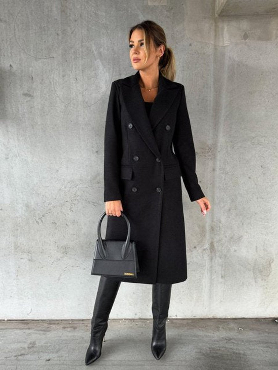Soviqa® | Double-Breasted Longline Overcoat