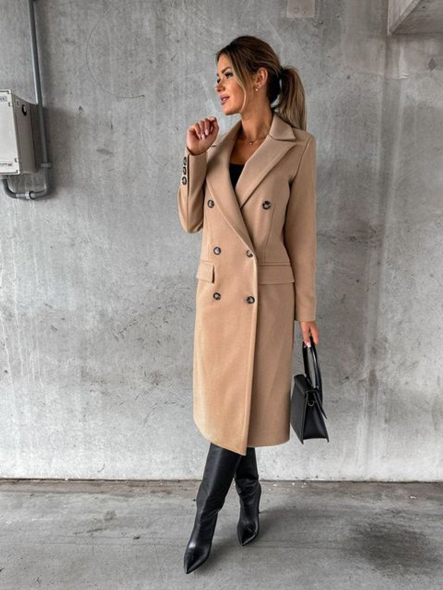 Soviqa® | Double-Breasted Longline Overcoat