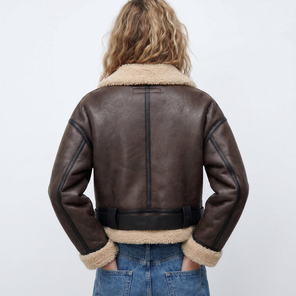 Soviqa® | Cropped Aviator Bomber Jacket