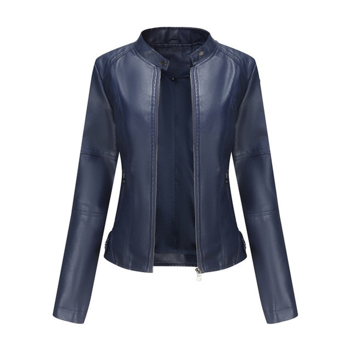 Soviqa® | Refined Stand-Collar Moto Jacket