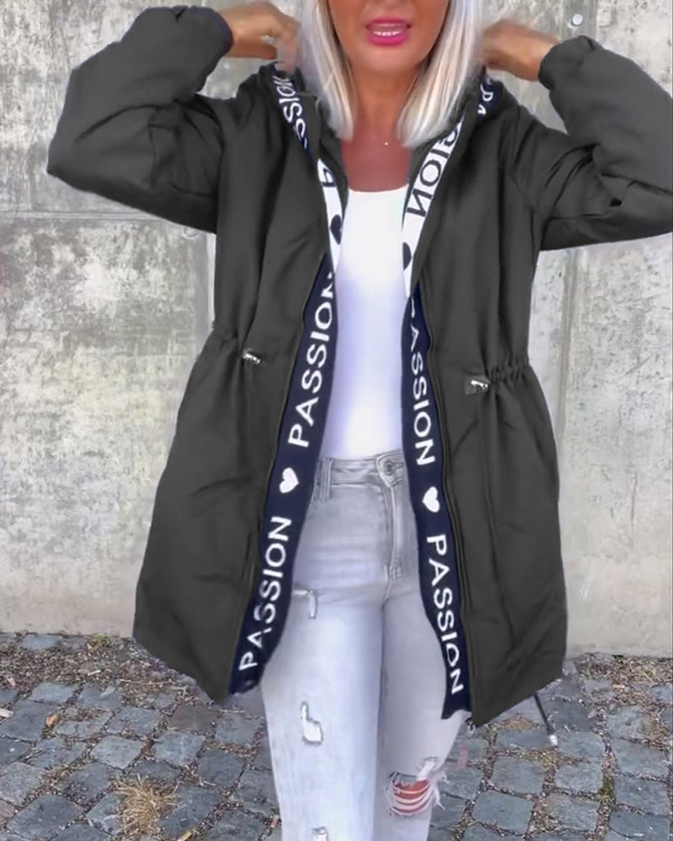 Soviqa® | Hooded Drawstring Midi Parka